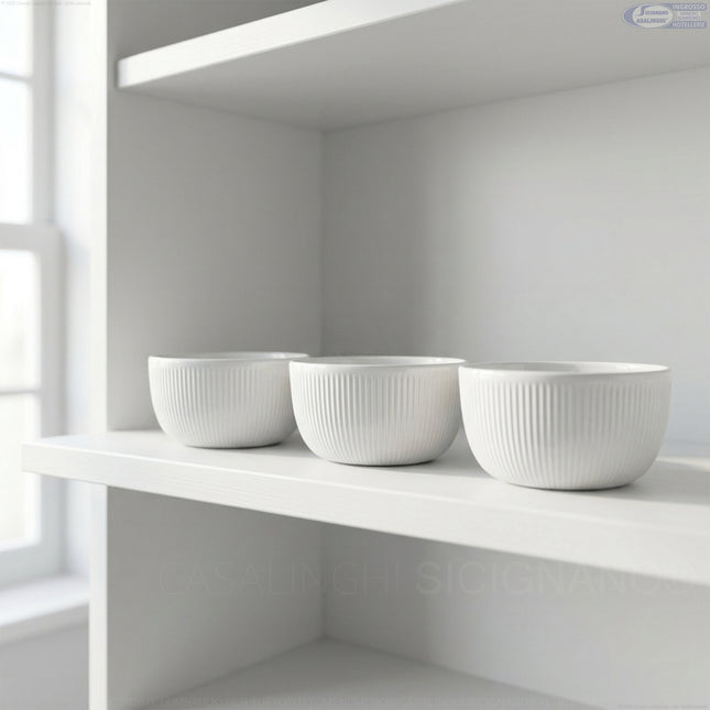 Set 3 Ciotole Impilabili Arca in Ceramica | Salvaspazio per Cucine Piccole (Ø 14 cm) Arca