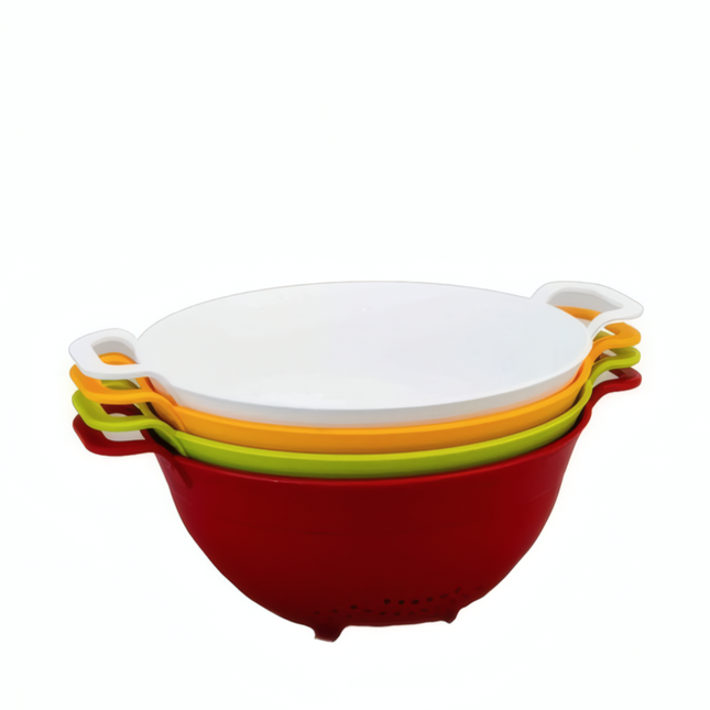 Ecoplast Scolapasta Con Manici - Ø 18 Cm, 8 Cm H (Colori Assortiti)
