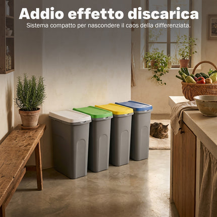 Stefanplast Bidone Spazzatura 25L Eco System | Pattumiera Esterno Stefanplast
