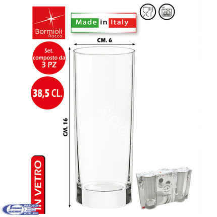BICCHIERE CORTINA CONF. 3 PZ. CL.38,5 COOLER Bormioli Rocco