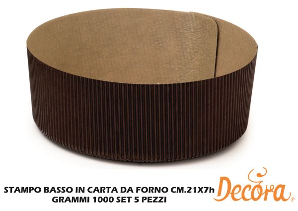 Decora Stampo Basso Carta da Forno 21x7 cm Set 5 Pezzi Decora