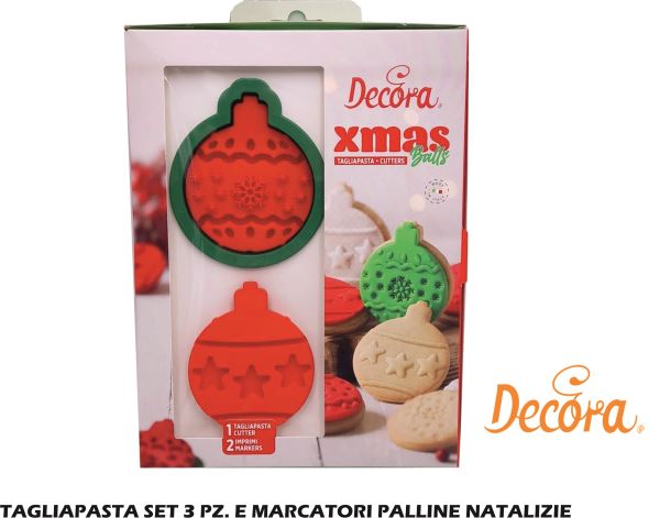 Decora Tagliapasta Natalizi Palline - Set di 3 PZ Decora