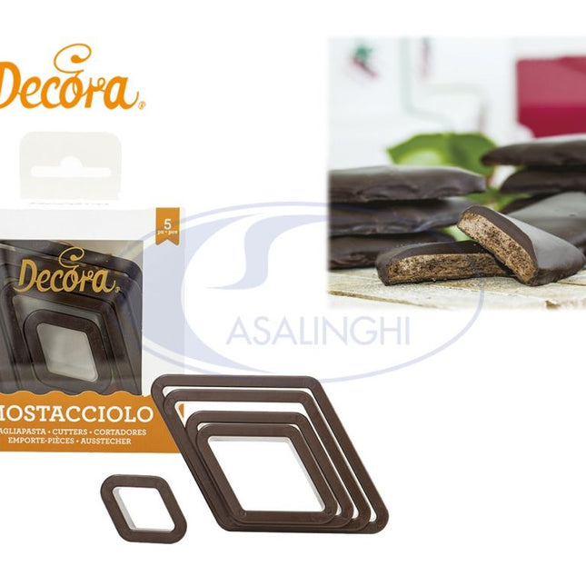 Decora Tagliapasta Rombo Mostacciolo Set di 5 Pezzi Decora