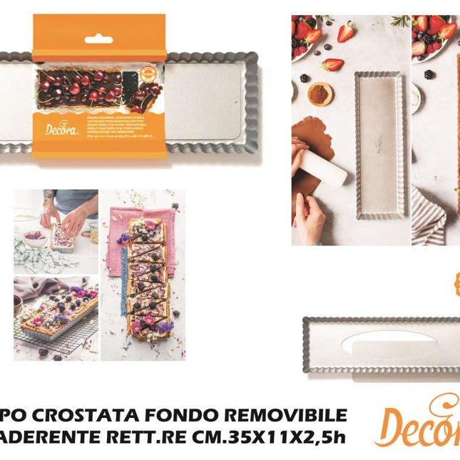 Decora Stampo Crostata Antiaderente con Fondo Rimovibile Decora