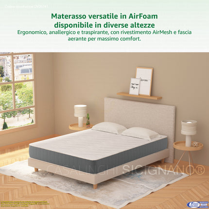 MATERASSO 'ARIA 20' AIRFOAM DOPPIO LATO AIRMESH ANALLERGICO Casalinghi Sicignano