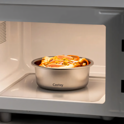 Contenitore Ermetico in Acciaio Inox 304 | Dal Freezer al Forno (-40°C a +400°C) | Meal Prep per Microonde Castey