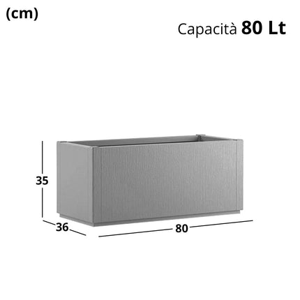 Stefanplast Fioriera Ethica Rettangolare In Plastica Riciclata 80L Senza spalliera Stefanplast