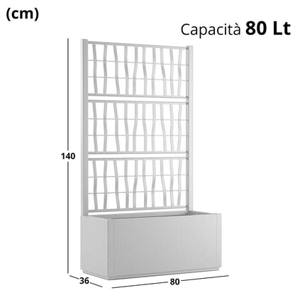 Stefanplast Fioriera Ethica Rettangolare In Plastica Riciclata 80L Con spalliera Stefanplast