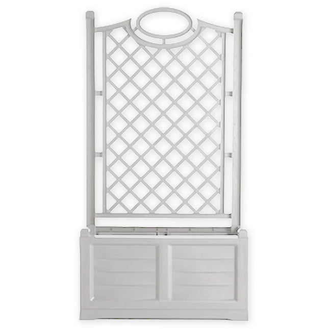 Bama Fioriera Separe da Giardino Con Pannello Decorativo Bianco Bama