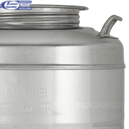 Fustino Olio 30L in Acciaio Inox 18/10 AISI 304 BA - Made in Italy MULTI INOX MAFFEI