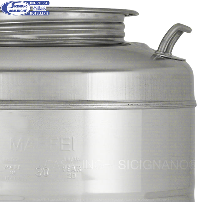 Fustino Olio 30L in Acciaio Inox 18/10 AISI 304 BA - Made in Italy MULTI INOX MAFFEI