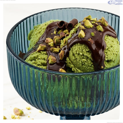 Coppa Gelato Vetro Blu Ottanio 290ml | Design a Coste Vintage | Set da 4/6 Pezzi per Dessert & Aperitivi | Elegant Aesthetic Tutto Tutto Meno Meno®