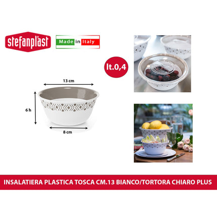 Stefanplast Ciotola Insalatiera Tosca Multiuso Leggera Food Grade Made in Italy | Diverse Misure e Colori Stefanplast