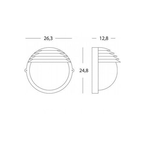 Iperbriko Applique Grande E27 Linea Palpebra Tonda Bianco