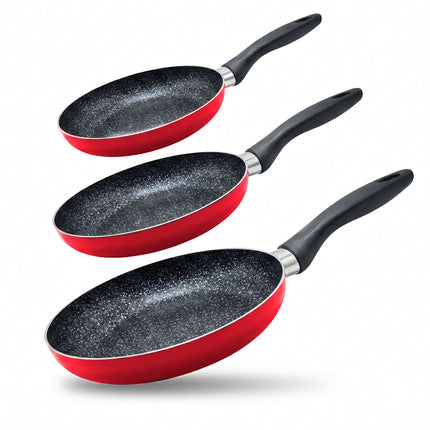 Kit 3 Padelle Antiaderenti Zanetti "La Rossa" (18-22-24 cm) | Made in Italy per Airbnb e Piccoli Spazi Zanetti