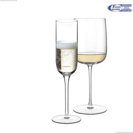 Luigi Bormioli Vinalia Set 12 Calici (45 cl Chardonnay + 21 cl Prosecco) – Servizio Vino e Bollicine Professionale, Vetro Sonoro Superiore Made in Italy Bormioli Luigi