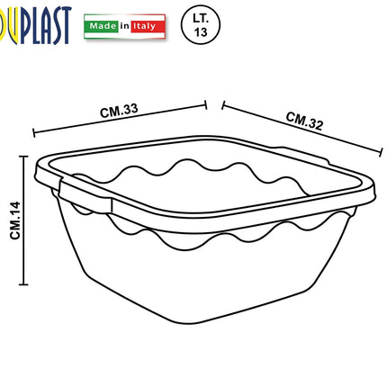 Bacinella Vulcano Quadra – 3 Misure e Diversi Colori, Made in Italy! Duplast