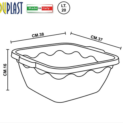 Bacinella Vulcano Quadra – 3 Misure e Diversi Colori, Made in Italy! Duplast