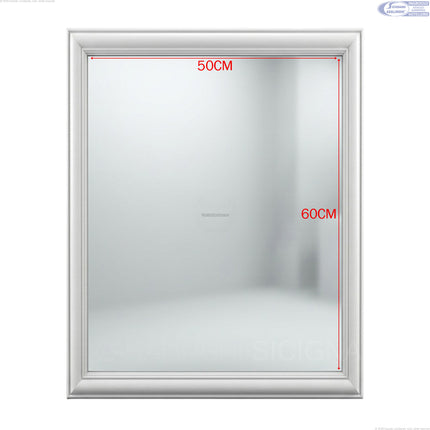 Feridras Specchio da Bagno 50 x 60 cm con Cornice in ABS Bianco – per Casa e Bagno 50x60 cm Bianco Feridras