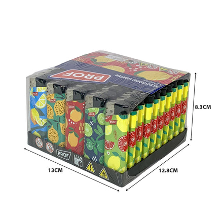 Box 50 Accendini Elettrici Ricaricabili 1 Volta - Collezione Lemons - Assortiti Polyflame