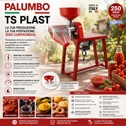 Spremipomodoro Elettrico con Banchetto Palumbo TS Plast – Modello Professionale 250 kg/h Gruppo Palumbo