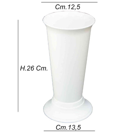 Lega| Portafiori In Plastica Colore Bianco | Altezza 26 Cm, Diametro Circolare 12,5 Cm.