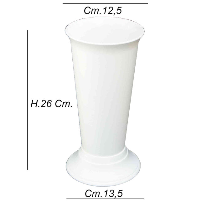Lega| Portafiori In Plastica Colore Bianco | Altezza 26 Cm, Diametro Circolare 12,5 Cm.