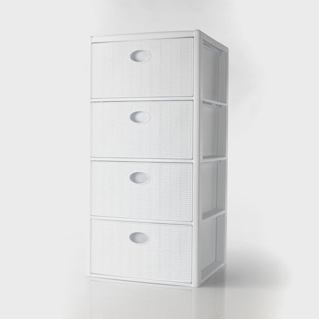 Stefanplast Cassettiera Elegance 4 cassetti, bianco, video 360° gradi con dettagli