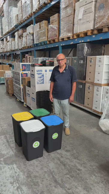 Pattumiera 50L Stefanplast Ecogreen – Bidone per Raccolta Differenziata Made in Italy, Compatto, Lavabile, per Interno ed Esterno