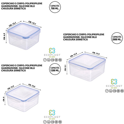 Set 10+1 Contenitori Ermetici Plastica BUNDLE Salvaspazio Cucina Cibo Senza BPA