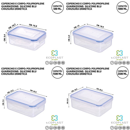 Set 10+1 Contenitori Ermetici Plastica BUNDLE Salvaspazio Cucina Cibo Senza BPA