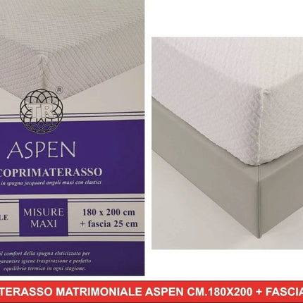Coprimaterasso Stretch Spugna Jacquard Angoli Maxi Elastico 25 cm Fascia