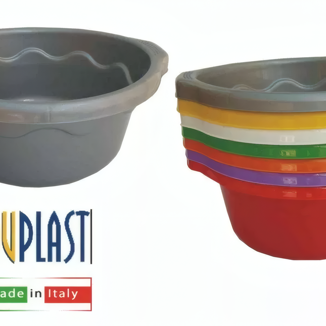Duplast Bacinella Vulcano Tonda In Polipropilene, Robusta E Pratica, Vari Capacità