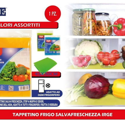 Tappetino Frigo Salvafreschezza Irge Antimuffa 45x30 cm Assorbi Odori Verdura