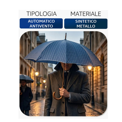 Ombrello Pongee Automatico Antivento
