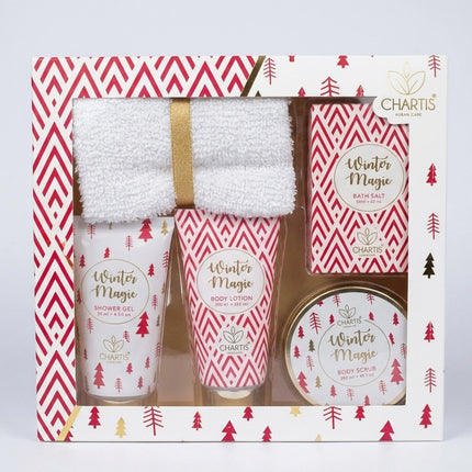 Set Regalo Bagno Natale Kit Benessere 5 Pz Rosso Oro Winter Magic Crema Chartist Due Esse