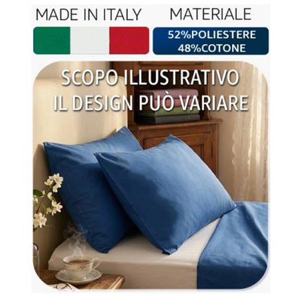 Coppia Federe Cuscino Letto 50x80cm IRGE Tinta Unita Cotone Poliestere Due Pezzi Irge