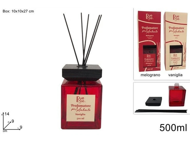 Diffusore Fragranze Bastoncini Due Esse Profumatore Natale Melograno Vaniglia 500 ml Due Esse