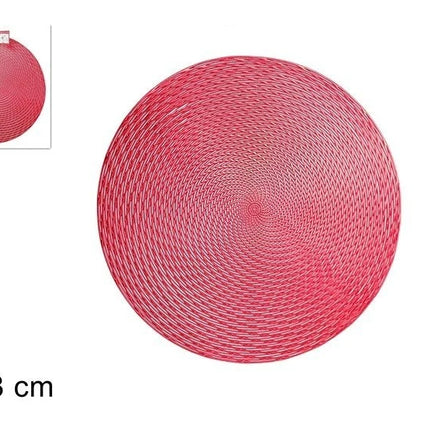 Tovaglietta Americana Tonda Rossa Ø 38 cm – Sottopiatto Moderno Intrecciato Due Esse