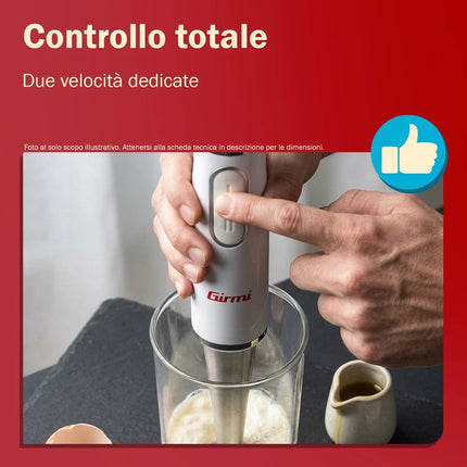 Frullatore a Immersione Girmi MX0300 Minipimer 400W Acciaio Inox Cucina 2 Veloci Girmi