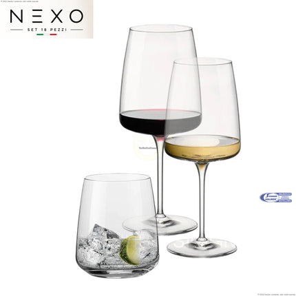 Bormioli Set Bicchieri e Calici Vino StarGlass 18 Pezzi – Variante Nexo Contemporanea o Divino Classica, Made in Italy Bormioli Luigi