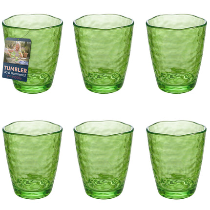 Bicchiere Tumbler Effetto Vetro Martellato in Acrilico Infrangibile (400ml) Arca