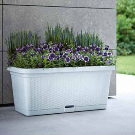 Stefanplast Fioriera Natural Con Ruote – Design Rattan, 66 Litri, Irrigazione Progressiva E Barra Rinforzante