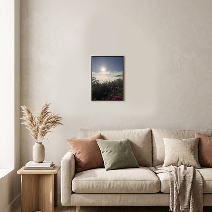 Sicignano Quadro Decorativo Naturale con Stampa Risveglio Silente Bouganville, Cornice in Legno Noce Effetto Bombato, Poster Paesaggio Pronto da Appendere per Casa, B&B, Hotel e Ufficio - REF.09 Casalinghi Sicignano