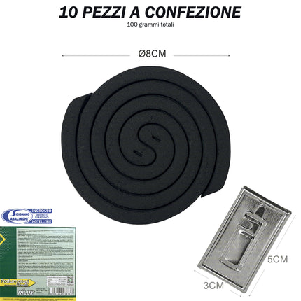 Profumatori Esterno Citronella "Total Black" - Formato Monodose (Bundle 100 Spirali) Tutto Tutto Meno Meno®