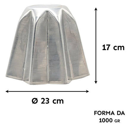 Stampo Pandoro Professionale a Stella in Alluminio – Oggettistica Liotti, Diverse Misure (250 g, 500 g, 750 g, 1 kg) 1000 g Oggettistica Liotti