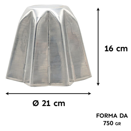 Stampo Pandoro Professionale a Stella in Alluminio – Oggettistica Liotti, Diverse Misure (250 g, 500 g, 750 g, 1 kg) 750 g Oggettistica Liotti