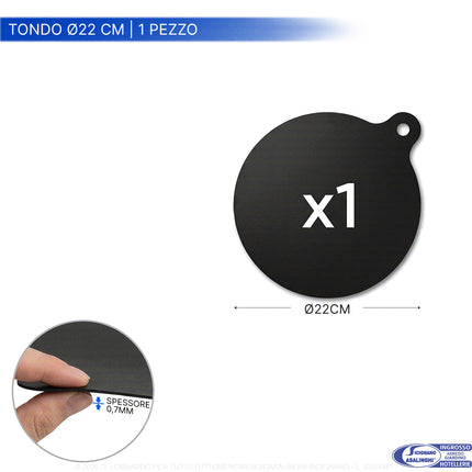 Tappetini Protettivi per Piano a Induzione in Fibra di Vetro 0,7 mm – Antigraffio, Antiscivolo, No‑Stick, Lavabili, fino a 250°C (Kit 5 pz, Rettangolare 35x25, Tondi Ø24 e Ø22) Tondo Ø22 cm | 1 pezzo Arca