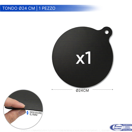Tappetini Protettivi per Piano a Induzione in Fibra di Vetro 0,7 mm – Antigraffio, Antiscivolo, No‑Stick, Lavabili, fino a 250°C (Kit 5 pz, Rettangolare 35x25, Tondi Ø24 e Ø22) Tondo Ø24 cm | 1 pezzo Arca