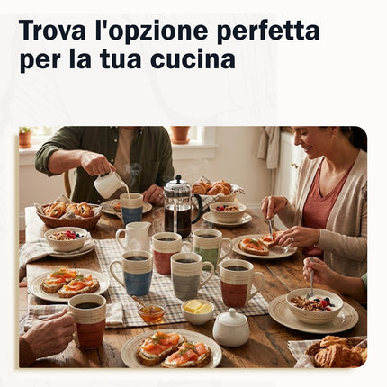 Set 6 Tazze Mug Ceramica Maitre Chef - Colori Assortiti Rustic Modern Barbier
